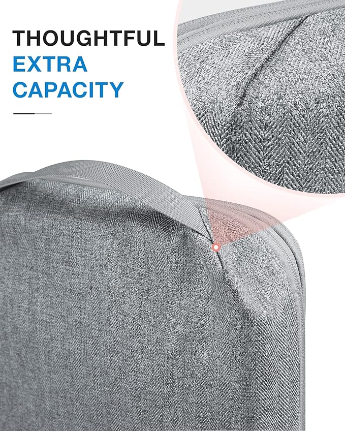 BAGSMART Compression Packing Cubes for Travel, 6 Set Travel Packing Cubes for Carry on Suitcases, Compression Travel Cubes & Suitcase Organizer for Packing with Shoe Bag Grey