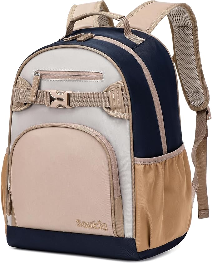 Cute Mini Toddler Backpacks for Boys 2-4 Little Kids Backpack Preschool Bookbag (Brown Gray)
