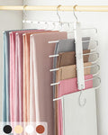 MORALVE Pants Hangers Space Saving - 2 Pack European Beechwood Scarf and Jean Hangers - Closet Organizer and Space Saver Pant Rack, Leggings Hanger, and Scarf Holder with 360° Swivel Hook