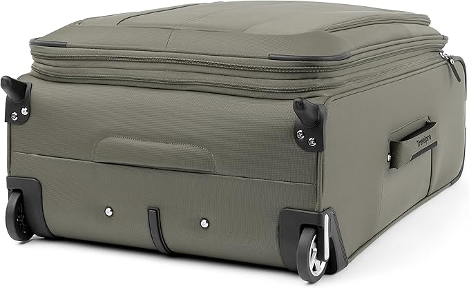 Travelpro Maxlite 5 Softside Expandable Upright 2 Wheel Checked Luggage, Lightweight Suitcase, Men and Women, Slate Green, Checked Medium 26-Inch