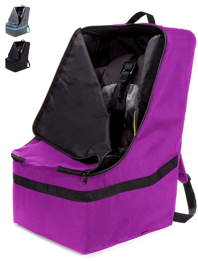 Car Seat Travel Bag — Adjustable, Padded Backpack for Car Seats — Car Seat Travel Tote - Compatible with Most Name Brand Car Seats
