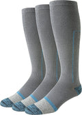 Amazon Essentials Men's Knee High Graduated Compression Socks, Over The Calf, Support for Legs and Travel, 3 Pairs