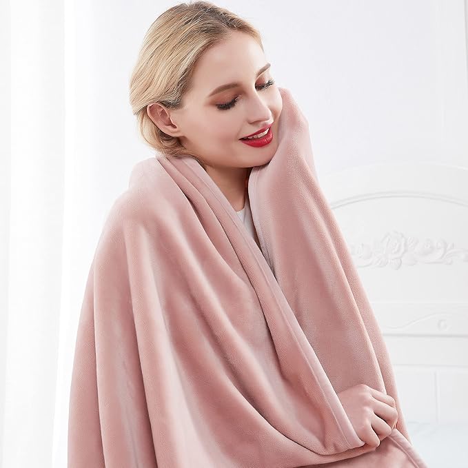 Surii Home Luxury Microfiber Flannel Blanket, Super Soft, Warm, Cozy, Fluffy, and Breathable, Perfect Throws for Bed, Couch, Sofa, for All Season Use. 350GSM Twin Size 60x80 Inches(Sepia Rose)