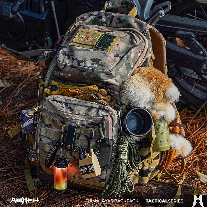 52L Tactical Backpack Military Molle Assault Pack - 3 Day Bugout Survival Rucksack, Hydration Compatible,Tan