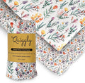 Quiggly Travel Crib Sheets for Guava Lotus, 2 Pack Organic Cotton Jersey Knit, Vibrant Floral Patterns - Fits Mattresses for Boys & Girls (Travel Crib, Wildflower Dreamin')