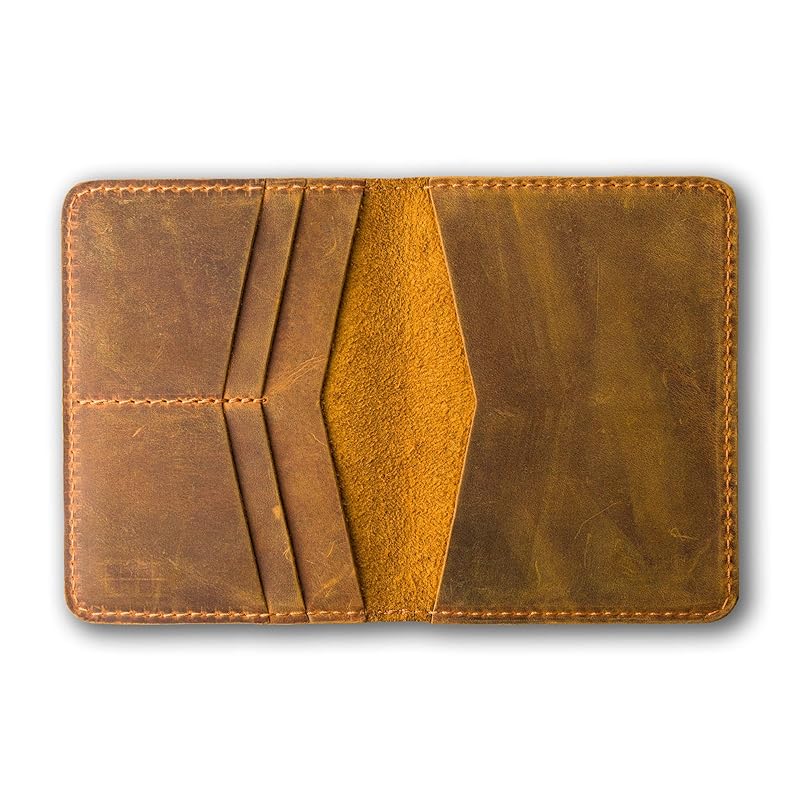 PEGAI Handcrafted Leather Passport Wallet for Men and Women | Full Grain Crazy Horse Leather Passport Holder | Custom Travel Passport Cover & Organizer | (Cinnamon)
