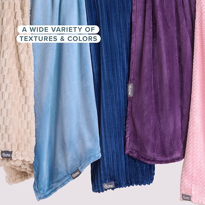 Bare Home Fleece Blanket - Kid Size - Ultra-Soft Lightweight for Bed, Sofa, and Couch - Luxury Microplush - Cozy Warm Blanket (Kid, Grey)