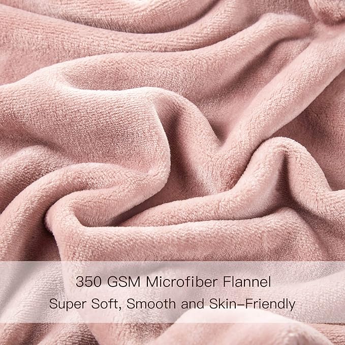 Surii Home Luxury Microfiber Flannel Blanket, Super Soft, Warm, Cozy, Fluffy, and Breathable, Perfect Throws for Bed, Couch, Sofa, for All Season Use. 350GSM Twin Size 60x80 Inches(Sepia Rose)
