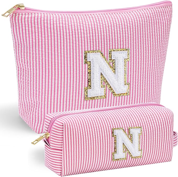 YOOLIFE Cute Makeup Bag for Women - Personalized Women Gifts Pink Makeup Pouch for Girlfriend Bridesmaid Wife | Cosmetic Travel Toiletry Bag for Her Mom | Birthday Gift Idea for Friend Female Sister N