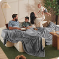 Bare Home Fleece Blanket - Giant Size - Ultra-Soft Lightweight for Bed, Sofa, and Couch - Luxury Microplush - Cozy Warm Blanket (Giant, Grey)