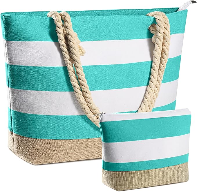 YOOLIFE Beach Bags for Women - Travel Canvas Beach Tote, Pool Waterproof Bag, Travel Essentials, Gifts for Women Birthday