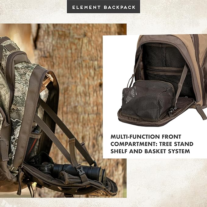 Insights Hunting by frogg toggs - The Element, Heavy Duty 1,831 Cubic Inch Hiking Fishing Camping Hunting Backpack, Mossy Oak Bottomland