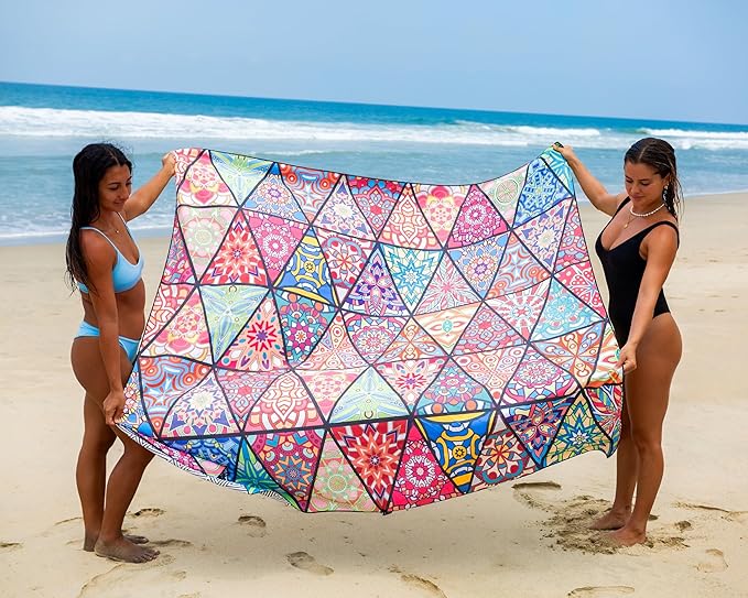 Quick Dry Towel Extra Extra Large 72x72 Inch - Microfiber Beach Towel - Perfect for Beach, Travel, Swimming, Pool, Yoga, Hiking, Camping - Lightweight, Fast Drying, Compact for Adults (Havana)