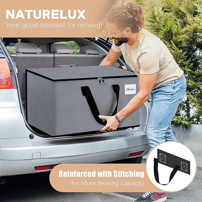 Heavy Duty Moving Bags - Extra Large Packing Bags and Storage Totes, Collapsible and Foldable Option for Moving and Storage, Grey, 93 L - 18 Pack
