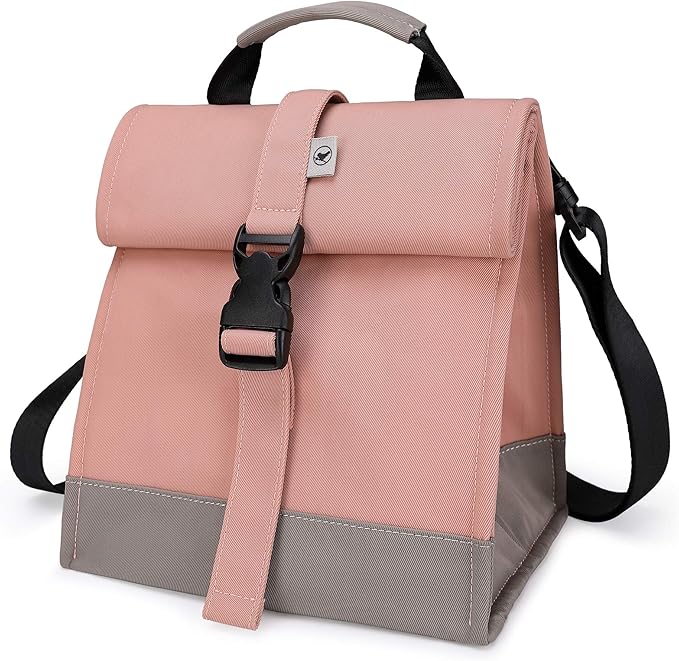 SUNNY BIRD Insulated Lunch Bag Pink Lunch Box Small Cooler Bag for Women, Girls, Adults and Teens (Pink)