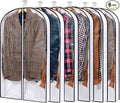 Hanging Clothes Storage with 4" Gusseted Garment Covers (Set of 6) - Clear Suit, Dress, Sweater, Shirt Protectors - 24"x 40"x 4" / 6 Pack
