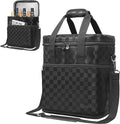 opux 6 Bottle Carrier Tote | Insulated Padded Wine Cooler Bag for Travel. Picnic, BYOB | Portable Leakproof Wine Tote Bag for Dinner, Party, Christmas, Wine Gift for Women, Men (Black Square)