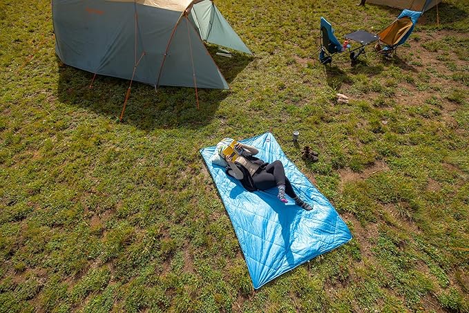 Big Agnes Why Not Picnic Blanket, 55x85 - Waterproof Outdoor Blanket with Insulation, Hidden Pocket & Stuff Sack for Camping, Beach, & Concerts
